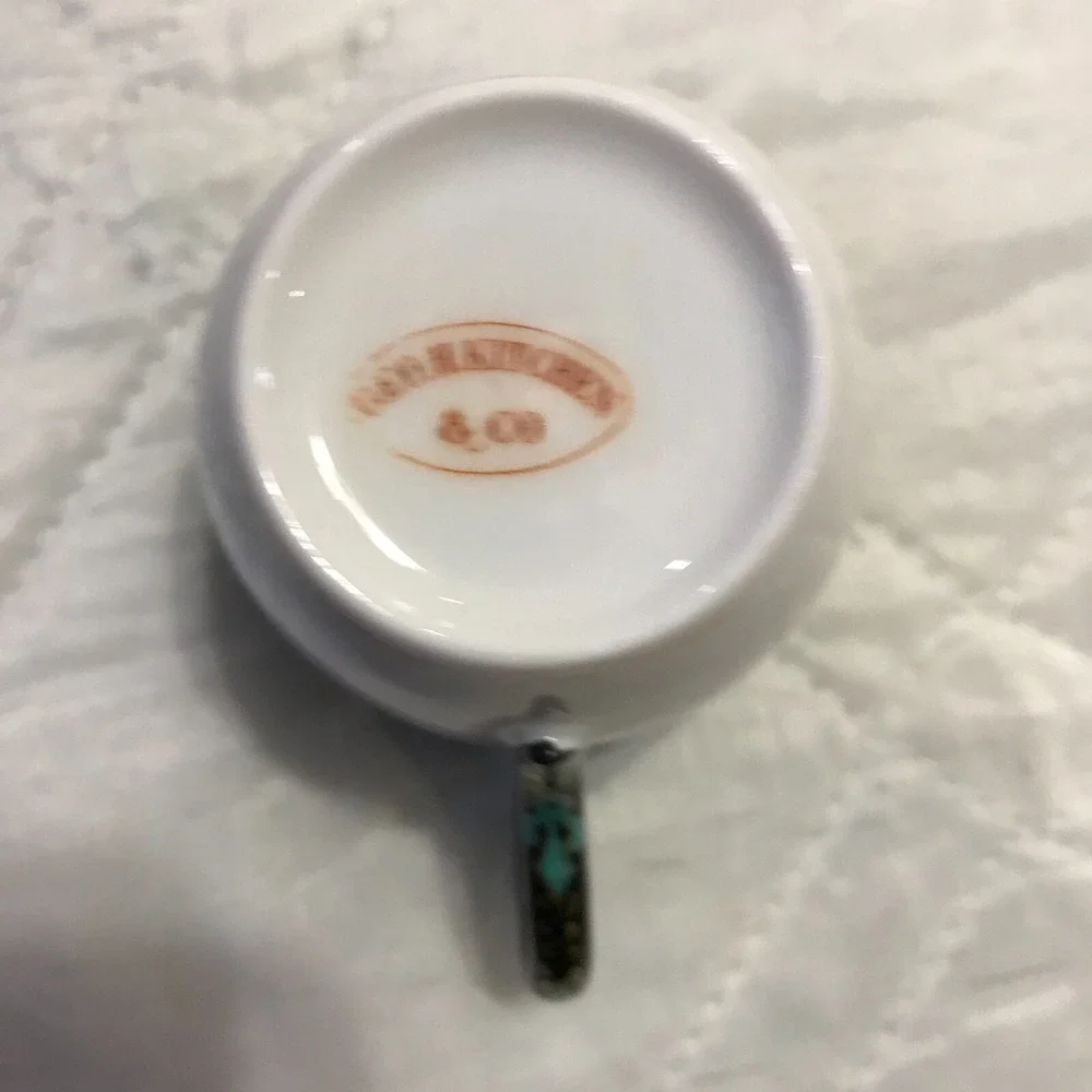 Vintage circle handle Tea‎ Cup